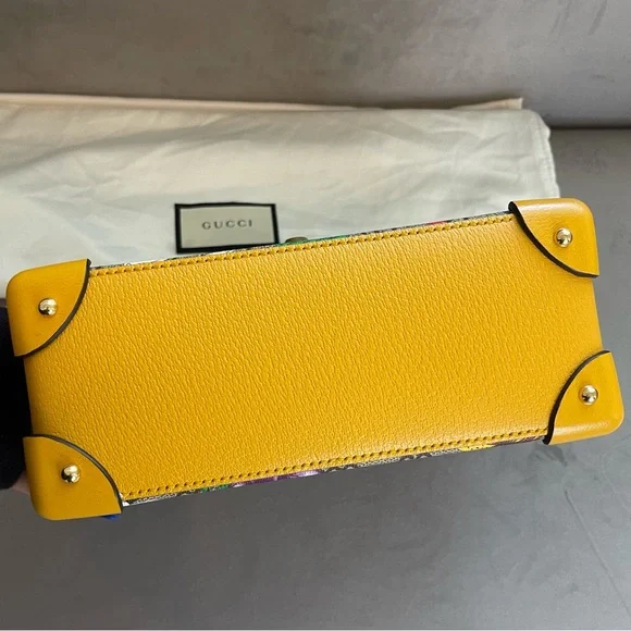 NWT Gucci Multicolor Small GG Flora Bamboo Padlock Bag - Picture 8 of 11